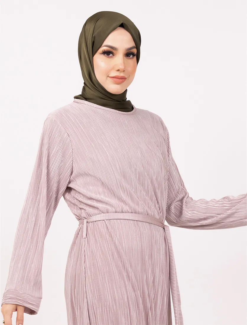 Pink Long Plisse Co Ord